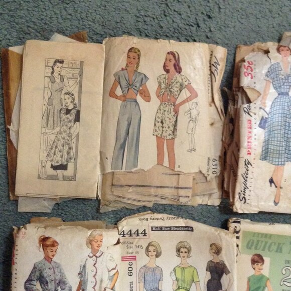 Lot of 14 INCOMPLETE Vintage Patterns, 1940s-1980s - Picture 2 of 7